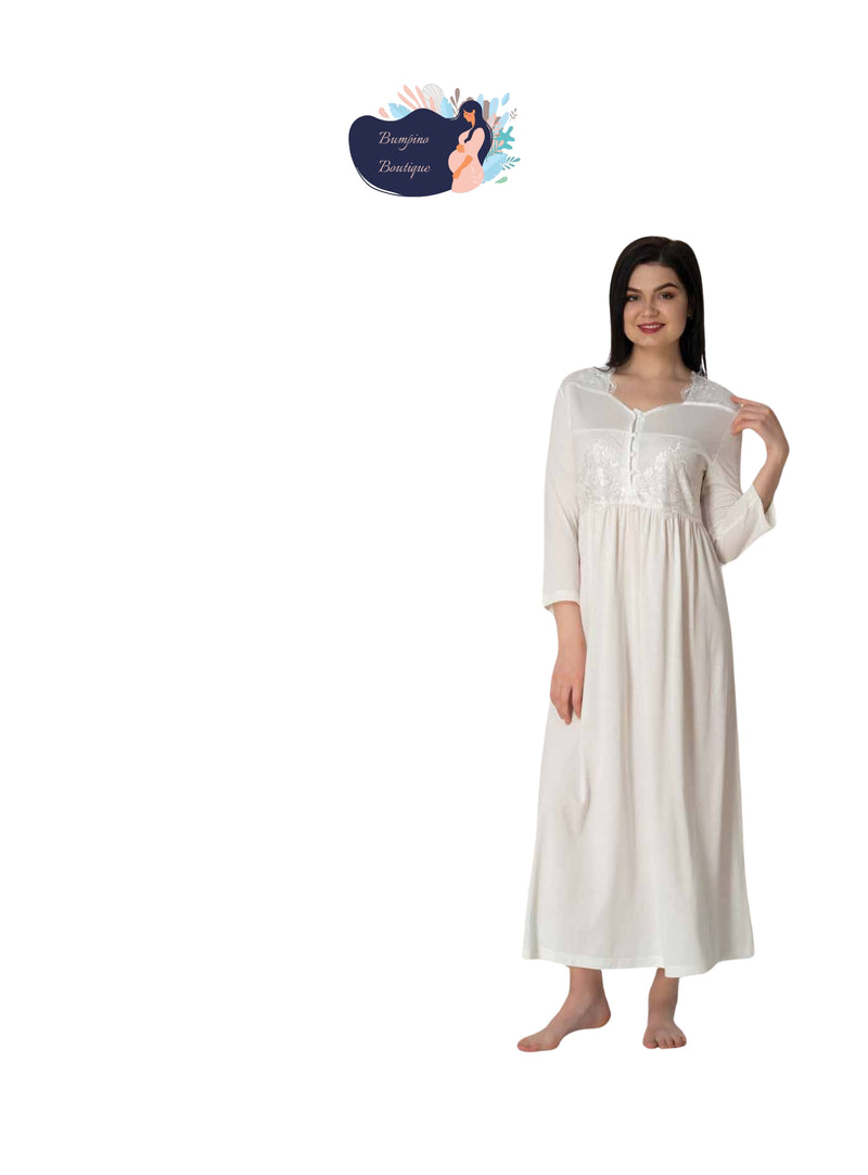 0310/ special design maternity nightgown set with robe