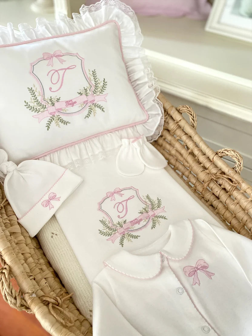 Pink Ribbon Baby Set