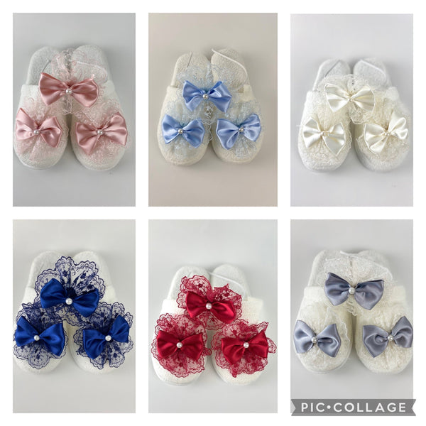 CT-26 Bow slippers and head band set