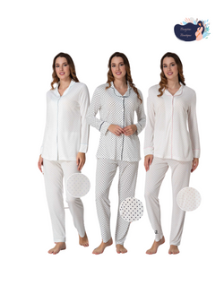 0618/ pointed front buttoned maternity Pajama