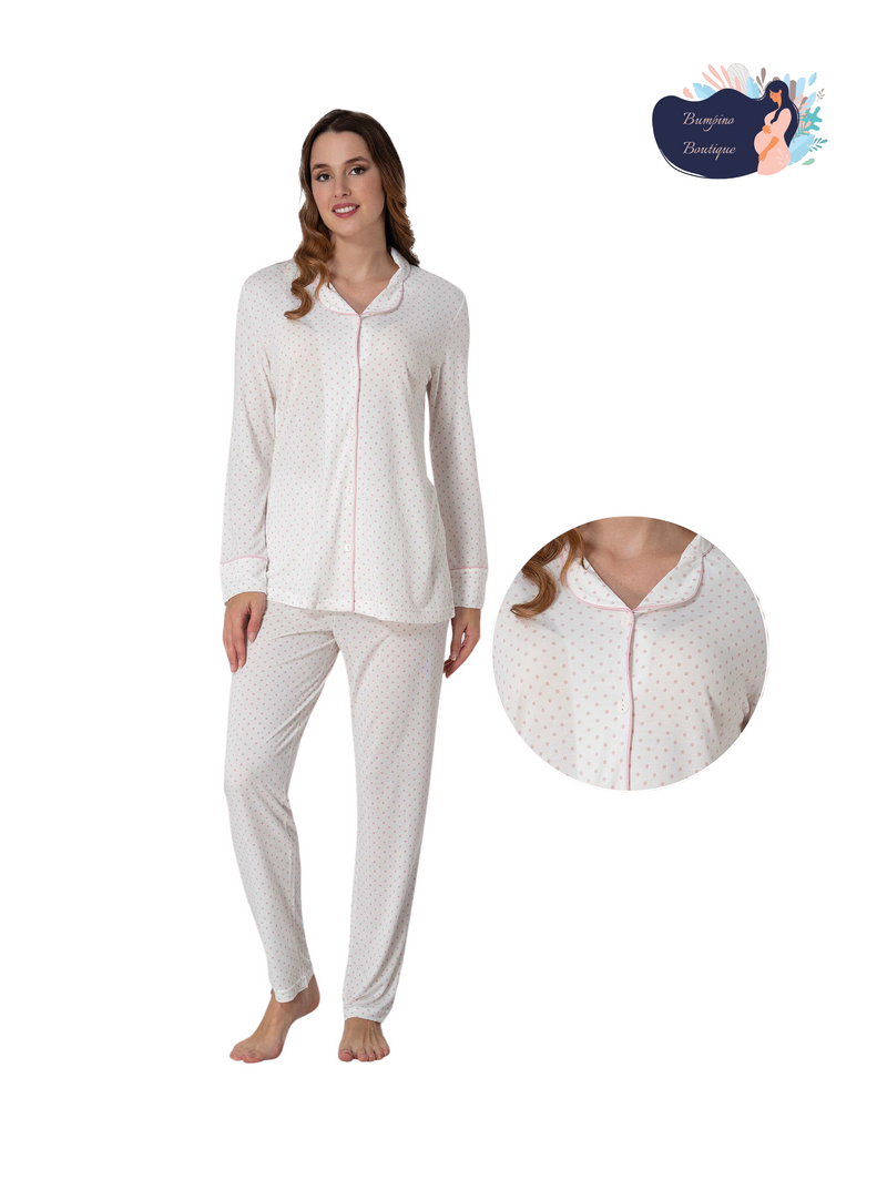 0618/ pointed front buttoned maternity Pajama