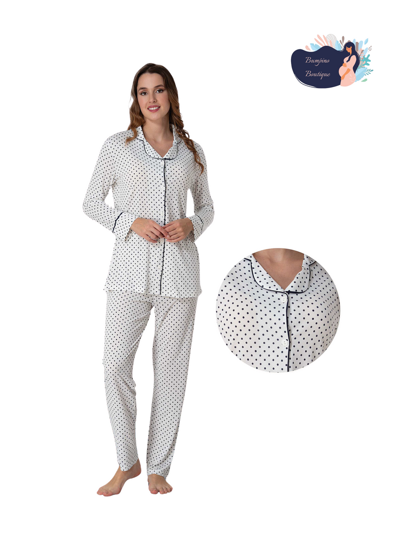 0618/ pointed front buttoned maternity Pajama