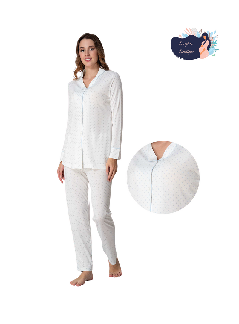 0618/ pointed front buttoned maternity Pajama