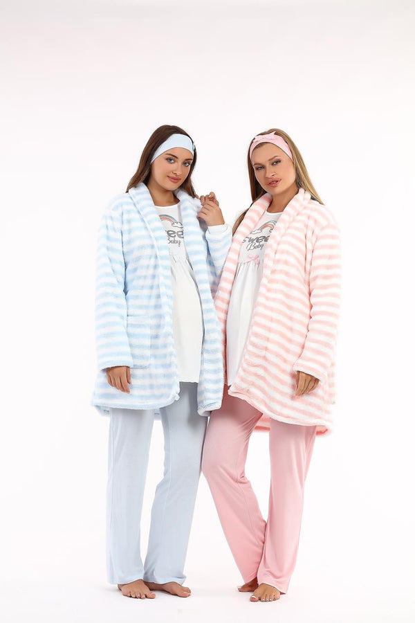 Sweet baby 3 piece pyjamas with wool robe - 7654