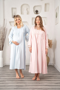 9524- Lycra Viscose Nightgown and Robe Set