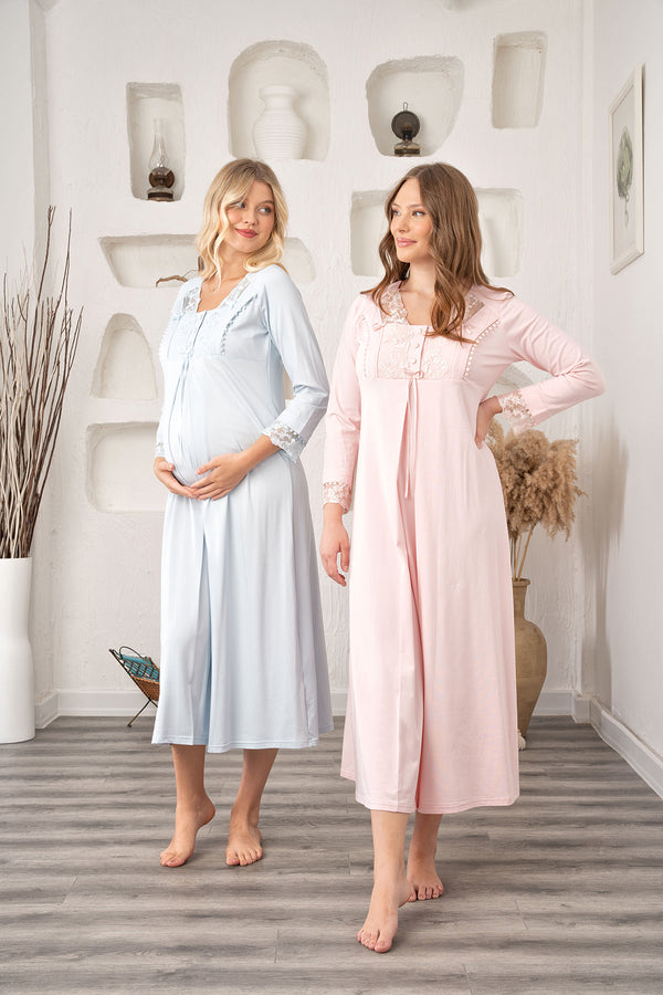 9524- Lycra Viscose Nightgown and Robe Set