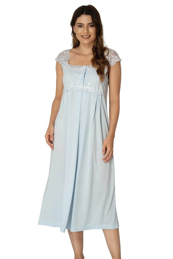 3204/ Lace detailed maternity nightgown