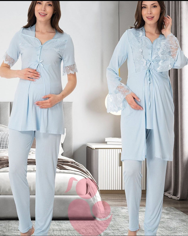 0914 - Maternity pajama set with robe