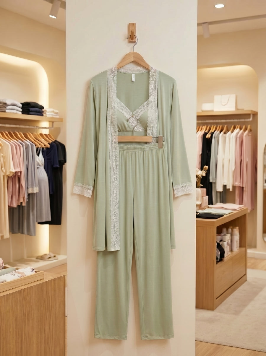 Mint Lace Trim Set